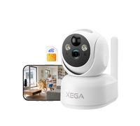 Xega 4G LTE Cellular Security Camera, No WiFi Battery Powered Wireless CCTV for Outdoor Indoor Home/Pet/Baby/Garage, 2K HD PTZ Camera, Motion Detection, Night Vision, Cloud/TF, SIM Card Pre-inserted