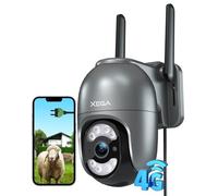 Xega 4G LTE Security Camera with SIM Card 24/7 Recording Auto Tracking | No WiFi Wired Plug-in CCTV, 2K HD PTZ, Human Detection, Light Siren Alert, IP66 Weatherproof For Outdoor Use