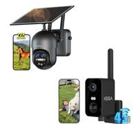 Xega 4G Portable Cellular Security Cameras, 4G LTE 【Dual Lens】 12X Hybrid Zoom CCTV Security Camera Outdoor,