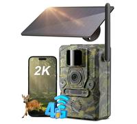Xega 4G SIM Card Solar Wildlife Camera with Live Feed, 2K GPS No Glow 940nm Night Vision Trail Trap Hunting Cam, 7800mAh Motion Detection APP Instant Alarm Spotlight Siren Alert, Cloud/TF Storage,IP66