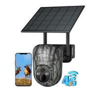 Xega 4G Solar Powered Wildlife Camera with SIM Card, 2K PTZ Trail Camera Outdoor Wireless, No WiFi Game CCTV Cam with Night Vision Live Streaming Motion Detection 0.2s Trigger Time, IP66