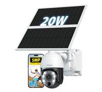 Xega 5MP【10X Optical Zoom】 4G LTE Camera 24/7 Record, 20W Solar Panel 30,000mAh Battery No Wi-Fi Camera, Cellular CCTV with SIM Card Human Detection 100ft Color Night Vision 2-Way Talk IP65