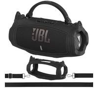 XEGIMOR Silicone Cover Case for JBL Charge 6 Portable Bluetooth Speaker Accessories, Charge 6 Speaker Protective Case with Shoulder Strap (Black Cover)
