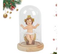 Xeihuul Baby Jesus Figure Mini, Luminous Little Figures Nativity with Light, Glowing Collectible Table Piece for Home Office Church Decoration Holiday Believers Christian Nativity Scene