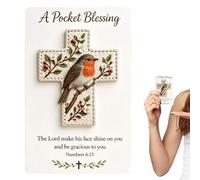 Xeihuul Bird Cross Pocket Blessing | Religious Keepsake with Card | Pocket Cross Blessing with Verse Card - for Devotion Meditation Baptism Bible Study Kids Teens Friends Family