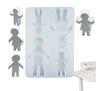 Xeihuul Candle Molds - Family 4-Figures Gypsum Molds - Silicone Craft Mould for Home Decor Plaster Ornament Candle Making Epoxy Resin Casting