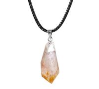 Xeihuul Citrine Necklace, Yellow Crystal Stone Pendant, Energy Crystal Charming Jewelry for Birthday Christmas Valentine's Day