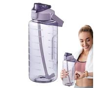 Xeihuul Sport Water Bottle - 2L Motivational Water Bottles With Time Marker To Drink, Leak Proof Drinking Water Bottles For Fitness, Sports, Outdoor, Cycling, School