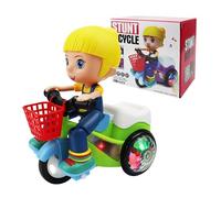 Xeihuul Stunt Spin Dance Tricycle | Boy Tricycle Musical Toy,360 Degree Rotating Cool Lights Musical Dynamic Music Game for Travel School Boy Home Playtime Preschoolers Home Girl
