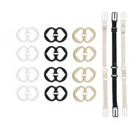 Xeingyee 15 Pcs Detachable Bra Strap Clips,Soft and Comfortable Elastic Racer Back Bra Strap Clip,Non-Slip Adjustable Bra Strap Converter,Fits All Cup Sizes and All Bras,Racer Back Tank Tops