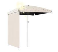 XEISYO 2x2m Square Camping Parasol, Portable UV Protective Sun Shelter with Detachable Sidewall for Market Stall, Garden, Outdoor Activities, Without a Water-Filled Base (Beige)