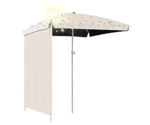 XEISYO 2x2m Square Camping Parasol, Portable UV Protective Sun Shelter with Detachable Sidewall for Market Stall, Garden, Outdoor Activities, Without a Water-Filled Base (Beige)