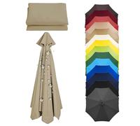 XEISYO 6/8 Ribs Replacement Parasol Canopy, 2m/2.3m/2.5m/2.7m/3m Patio Umbrella Replacement Canopy, Parasol Cover for Outdoor Table Market Yard (G,6Ribs-2.5M/8.2FT)