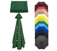 XEISYO 6/8 Ribs Replacement Parasol Canopy, 2m/2.3m/2.5m/2.7m/3m Patio Umbrella Replacement Canopy, Parasol Cover for Outdoor Table Market Yard (M,6Ribs-2.7M/8.9FT)