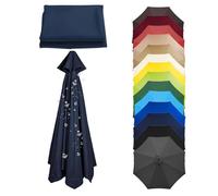 XEISYO 6/8 Ribs Replacement Parasol Canopy, 2m/2.3m/2.5m/2.7m/3m Patio Umbrella Replacement Canopy, Parasol Cover for Outdoor Table Market Yard (H,6Ribs-2.7M/8.9FT)