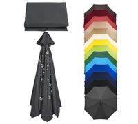 XEISYO 6/8 Ribs Replacement Parasol Canopy, 2m/2.3m/2.5m/2.7m/3m Patio Umbrella Replacement Canopy, Parasol Cover for Outdoor Table Market Yard (N,6Ribs-2.5M/8.2FT)