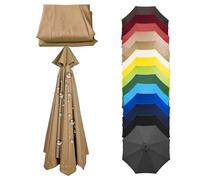 XEISYO 6/8 Ribs Replacement Parasol Canopy, 2m/2.3m/2.5m/2.7m/3m Patio Umbrella Replacement Canopy, Parasol Cover for Outdoor Table Market Yard (K,8Ribs-2.5M/8.2FT)