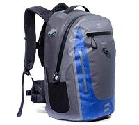Xelfly Submersipack Waterproof Backpack - Submersible, Inflatable, Floating TPU Coated Durable Nylon Dry Bag with Airtight Zipper for Kayak, Fishing, Boating, Hiking, Paddle Board (Deep Blue, 25L)