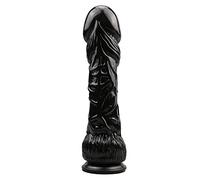 XELIUS 9 inches Black with for Women Couples Beginners Realistic Classic Hands-Free Suction Cup Tool with Big Cock Tools Suction Cup, Bring Some Novel Experiences Soft Silicon Material