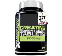 Xellerate Nutrition - Creatine Monohydrate Tablets 3000mg - 270 Vegan Tablets - 3 Month Supply - Pre Workout Supplement for Men & Women - Powder & Capsules Alternative - Made in The UK
