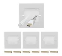 Xelmorant 3 Pcs Brush Wall Plate, Single Gang Cable Entry Plate,White Faceplate with Screws for Home and Office