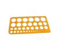 Xelmorant Circle Stencil Template - 35 Circle Sizes，Perfect for Math, Geometry & Art | Suitable for Engineering, Architecture & Drafting | Durable Transparent Orange Plastic