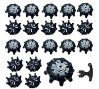 Xelmorant Golf Shoe Spikes - 20 PCS Black Durable TPU Replacement Cleats, Universal Fit for Men’s & Women’s Shoes, Enhances Grip & Comfort, Includes Wrench (Black)