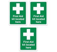 Xelmorant Safety First Aid Signs, Durable First Aid Sticker 14 x 19 cm - Pack of 3