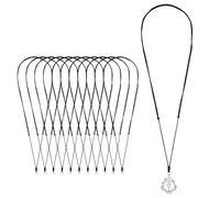Xelsluthe 12Pcs Black Cord Necklaces for Women Men, Vintage Rope 12-24 Inches Adjustable Black Silk Satin Cord Necklace with Metal Ring Double Knotted Handmade DIY Craft String for Hanging Pendants
