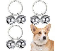 Xelsluthe 3PCS Cat Bells for Collars Loud Cat Collar Bell Dog Bells Collar | Anti-Loss Handmade Copper Pendant Cat Collar with Bell Loud Dog Bells Key Rings Pendant Bells for Dogs Cats Harness Training