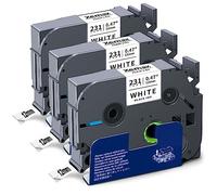 XemaX Compatible Label Tape for Brother P-Touch 12 mm TZe-231 0.47 Inch Tape Cassette for PT-1010 D400 H105 H100LB H101 H100R 1000 D200 H107 H101GB Cube Plus, Black on White