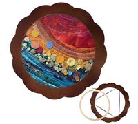 XEmbro 8 Inch Wood Embroidery Hoop Frame Set, Embroidery Frame, Sunflower Wood Embroidery Display Frame with 8 Inch Embroidery Ring for Finished Cross Stitch Hoop Frame or DIY Christmas Ornaments