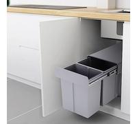 XEMQENER 30L Pull Out Kitchen Bin Triple Compartment for Recycling Waste