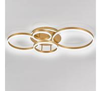 XEMQENER LED Ceiling Light, 109W Modern Chandeliers Ceiling Lights Fitting, Golden Acrylic Flush Mount Chandelier Pendant Light for Living Room Bedroom Dining Room, 6000K Cool White Light