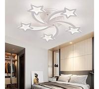 XEMQENER Modern LED Ceiling Light, 6000K Daylight LED Chandelier Ceiling Light, 75W Flush Mount Lighting Fixture for Living Room Bedroom Dining Room (5 Stars, Cool White)