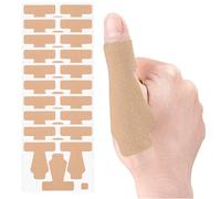 Xemz Precut Kinesiology Tape for Thumb, 30 Pcs Elastic Breathable Athletic Tapes Thumb Support Brace Tape, Self Adhesive Big Toe Brace Strap Thumbs Guard Patches for Tendonitis Joint Support (Skin)