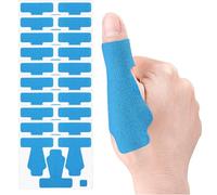 Xemz Precut Kinesiology Tape for Thumb, 30 Pcs Elastic Breathable Athletic Tapes Thumb Support Brace Tape, Self Adhesive Big Toe Brace Strap Thumbs Guard Patches for Tendonitis Joint Support (Blue)
