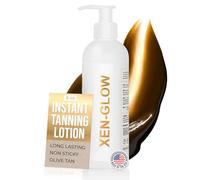 XEN-GLOW Dark Self Tanning Lotion With 2 in 1 Moisturiser & Olive Self Tan Lotion for Face & Body (236ml) - Streak Free Dark Fake Tan Lotion with Vitamin C, E, & Aloe Extract, Long lasting