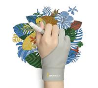 XENCELABS Drawing Glove, Antifouling Glove for Graphics Tablet, Artist Glove for Right and Left Hand, 2-Finger Glove for traditional/digital drawing, Gray, L