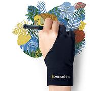 XENCELABS Drawing Glove, Breathable Artist Glove for Drawing Tablet, Two Fingers for Left Right Hand Black