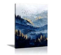 XENIOU Black And White Pictures For Walls Abstract mountain painting Canvas Wall Art, artwork for Bedroom Living Room Bathroom Office Home Decoration(black and white)-40x60cm Framed