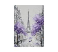XENIOU Black And White Pictures Paris street scene painting in the rain Canvas Wall Art, artwork for Bedroom Living Room Bathroom Office Home Decoration(black and white)-70x100cm Unframed
