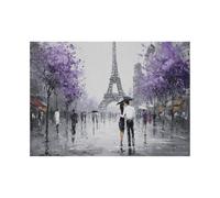 XENIOU Black And White Pictures Paris street scene painting in the rain prints for walls, decorative paintings for Living Room Bedroom Home Decoration(black and white)-20x30cm Unframed