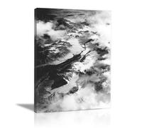 XENIOU Black And White Prints Abstract mountain landscape prints for walls, decorative paintings for Living Room Bedroom Home Decoration(black and white)-20x30cm Framed
