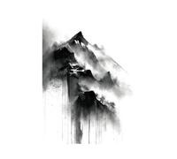 XENIOU Black White Canvas Abstract mountain landscape prints for walls, canvas wall art for Living Room Bedroom Bathroom Home Office Wall Decoration(black and white)-20x30cm Unframed