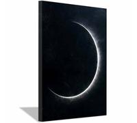 XENIOU Black White Canvas Eclipse ring light Black texture prints for walls, canvas wall art for Living Room Bedroom Bathroom Home Office Wall Decoration(Multicolor)-60x90cm Framed