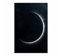 XENIOU Black White Canvas Eclipse ring light Black texture prints for walls, canvas wall art for Living Room Bedroom Bathroom Home Office Wall Decoration(Multicolor)-20x30cm Unframed