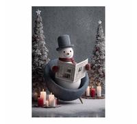 XENIOU Canvas decoration for Christmas Cozy snowsman Read canvas print, for Living Room Bedroom Bathroom Home Office Wall Decoration.(Multicolor)-70x100cm Unframed