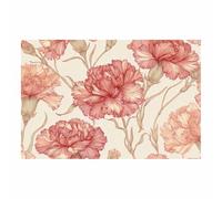 XENIOU Flowers Wall Art Corals Carnation Line Art Canvas wall art, for Living Room Bedroom Restaurant Home Office Wall Decoration(powder)-40x60cm Unframed