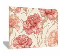 XENIOU Flowers Wall Art Corals Carnation Line Art Canvas wall art, for Living Room Bedroom Restaurant Home Office Wall Decoration(powder)-70x100cm Framed